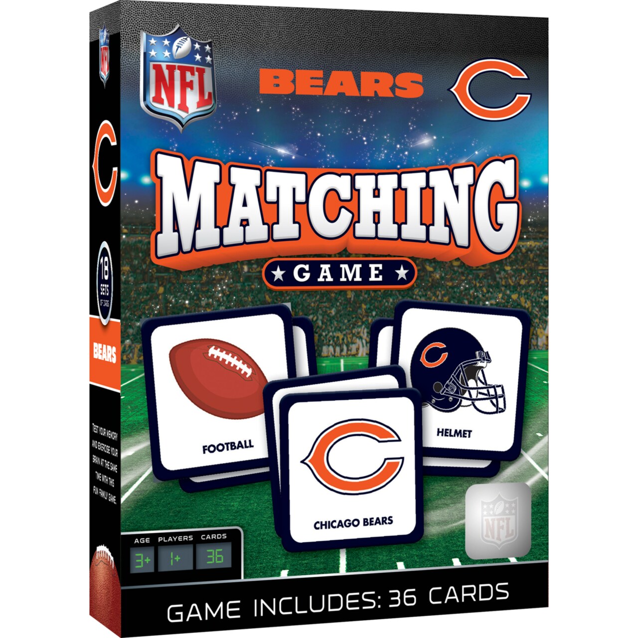 Masterpieces Officially Licensed NFL Chicago Bears Matching Game for Kids and Families